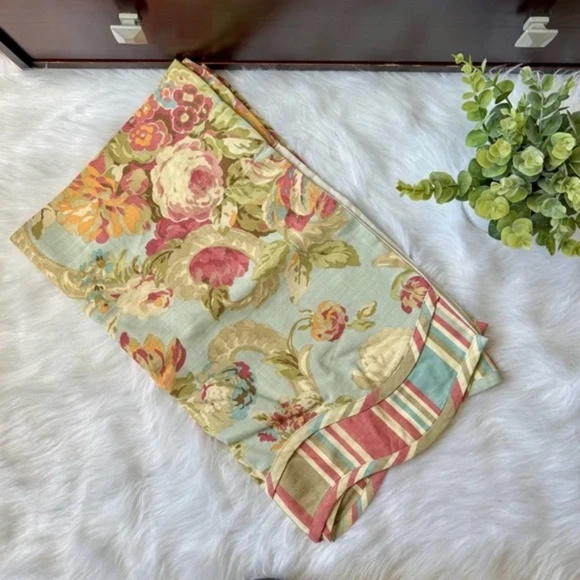 Waverly Spring Bling Vapor Scallop Window Valance Floral Shabby Chic - Picture 3 of 9